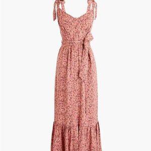 Button-front midi dress with ruffle hem in soft rayon